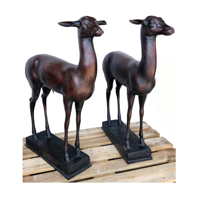1970s Deer Sculptures in the style of Paul Getty, 1975, Set of 2 For Sale - Image 5 of 12