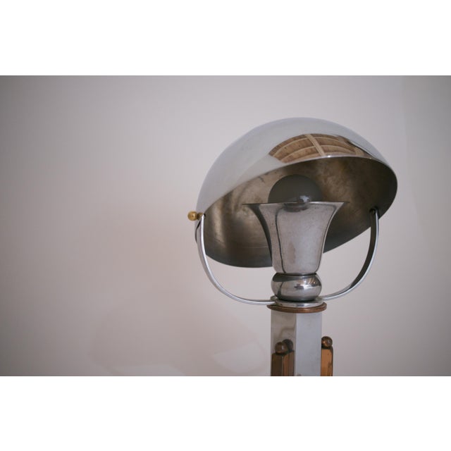 Metal Vintage French Table Lamp in Copper and Chrome, 1930 For Sale - Image 7 of 18