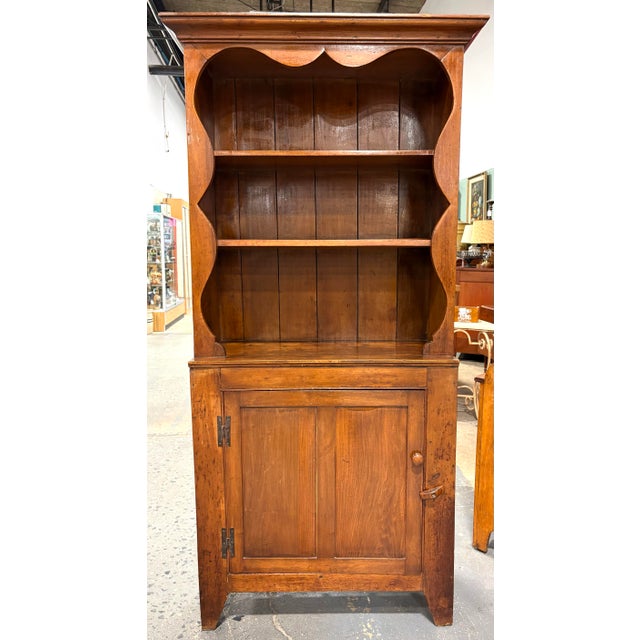 Wood Antique Rustic Handcrafted American Pine Hutch For Sale - Image 7 of 12