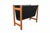 A sleek and functional magazine rack from Denmark, 1960s. Teak frame with black vinyl sling pockets — a great combination...