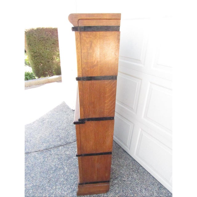Antique English Oak Stacking Lawyers Bookcase For Sale In San Francisco - Image 6 of 18