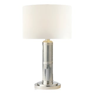 Thomas O'Brien by Visual Comfort Signature Longacre Small Table Lamp in Polished Nickel with Linen Shade For Sale