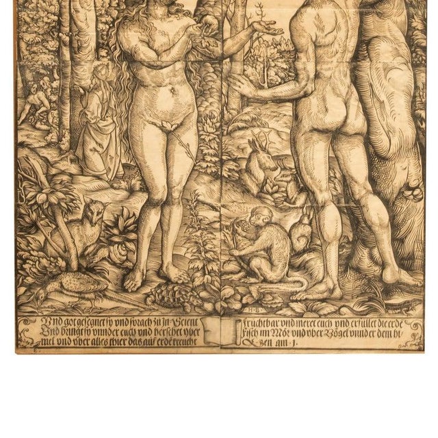 16thCentury German Northern Renaissance Woodcut Print Adam & Eve Baron Von Lanna by Hans Burgkmair the Elder, 1525 For Sale - Image 11 of 18