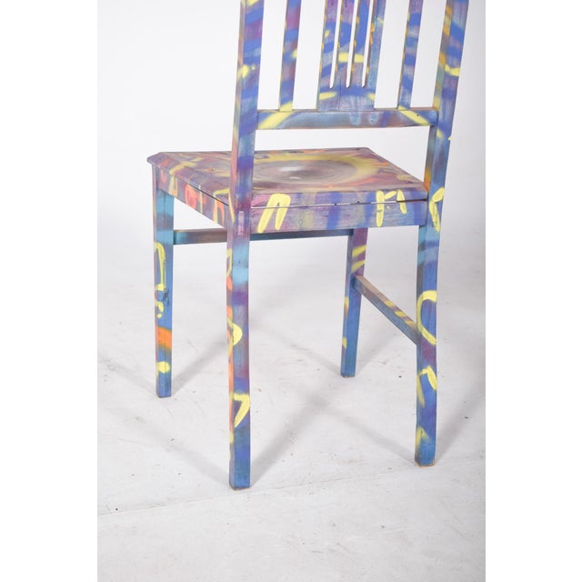 Red Portuguese Painted Chair by Francisco Camilo, 1950s For Sale - Image 8 of 12