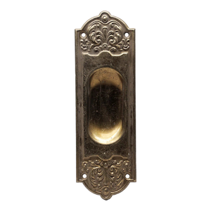 Mid 20th Century Pressed Steel Brass Plated Pocket Door Plate