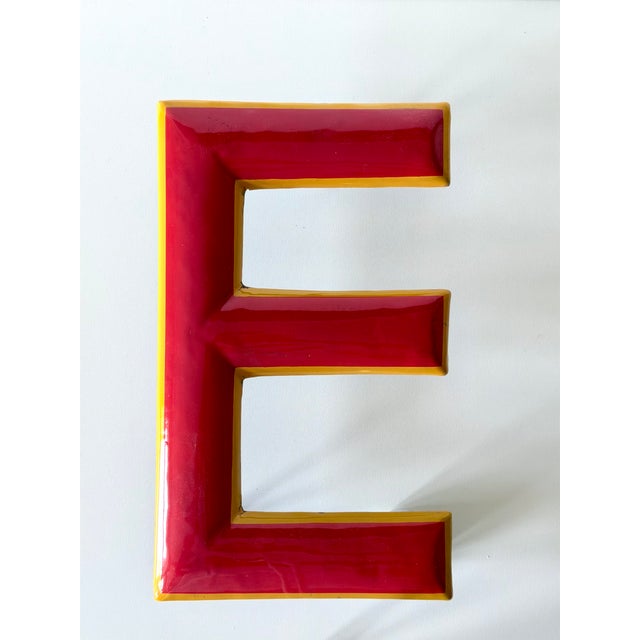 Vintage Enamel Letter E, 1960 For Sale - Image 10 of 10
