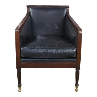 Dessin Fournir English Regency Mahogany & Leather 'Nelson' Lounge Chair Modern For Sale