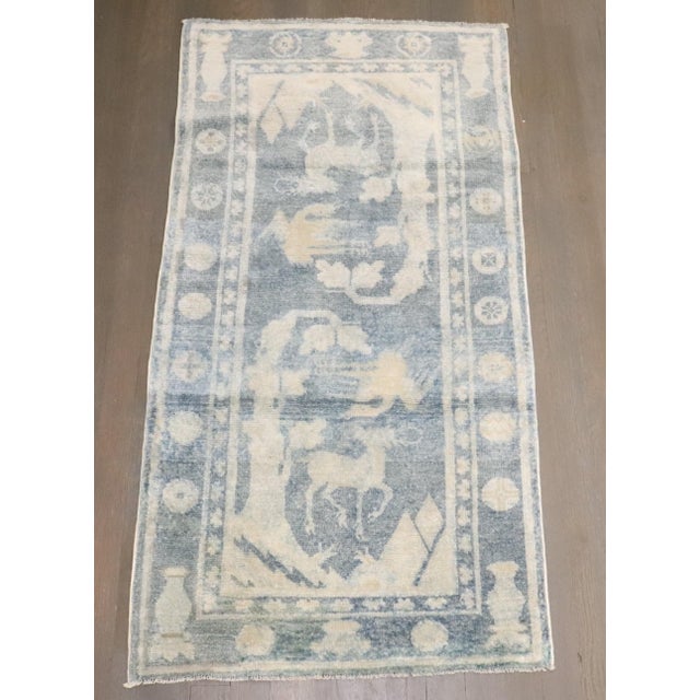 Early 20th Century Early 20th Century Soft Blue Chinese Pictorial Rug rug no.j4767 For Sale - Image 5 of 7