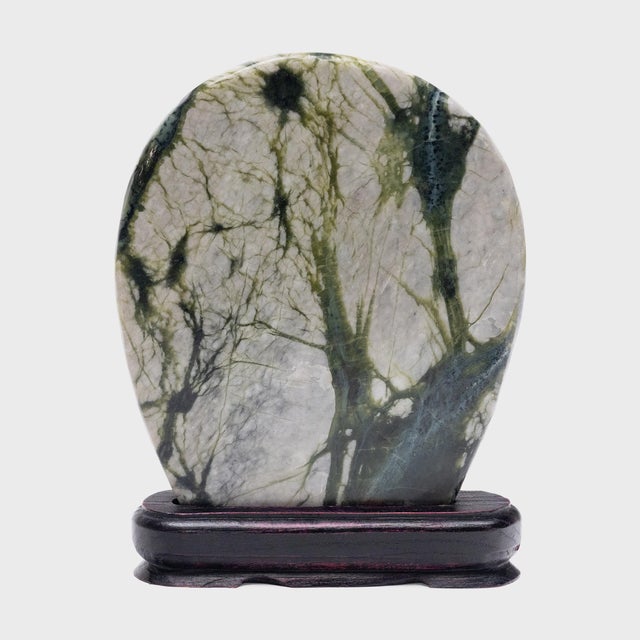 Contemporary Petite Chinese Greenery Meditation Stone For Sale - Image 3 of 4