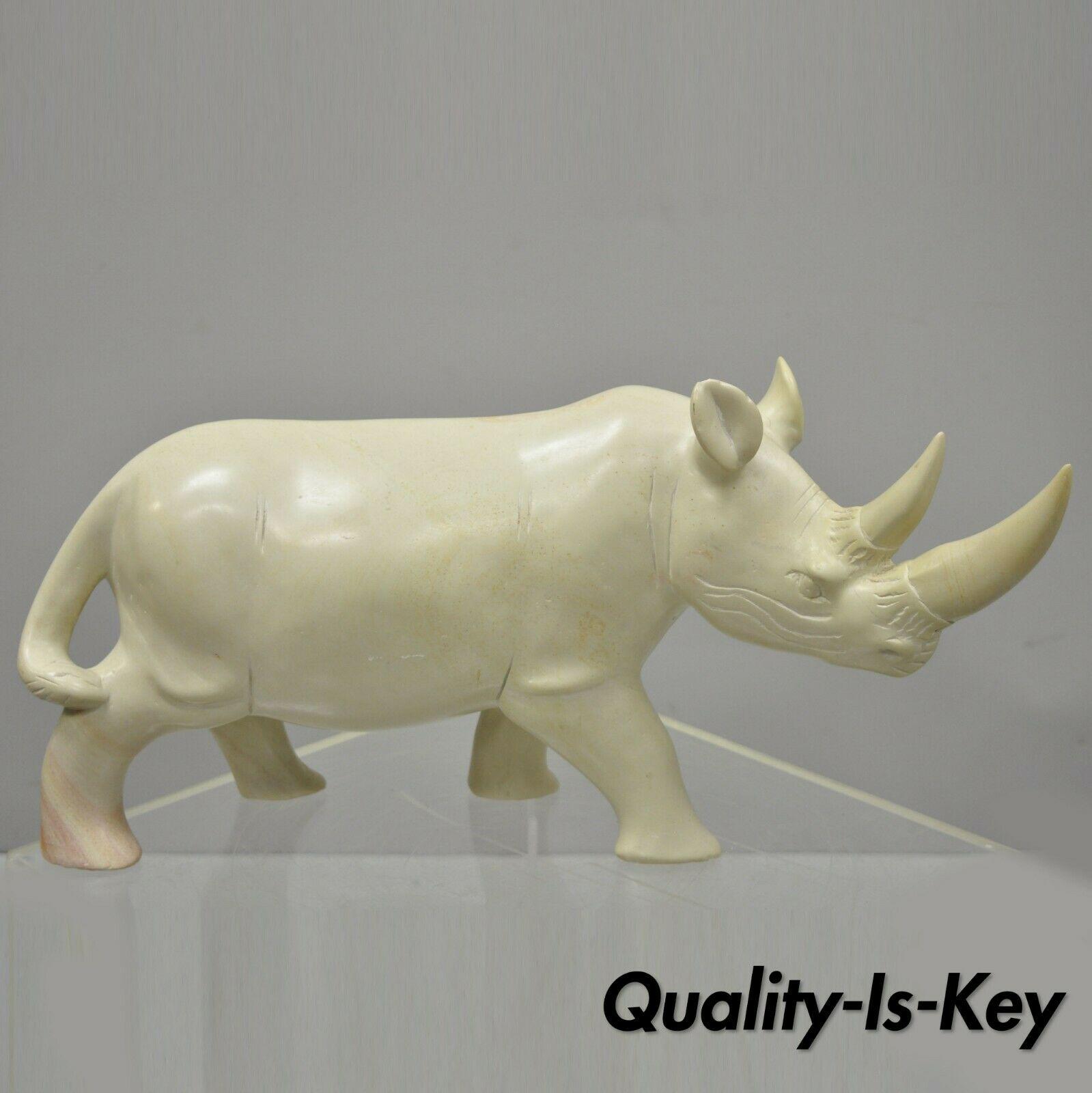 Crimson Red SS5 Soapstone African Rhino Figurine Sculpture Handmade in Kenya~2 Height x 3 Long
