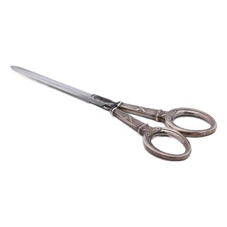 Scissors with Embossed Silver Handles For Sale