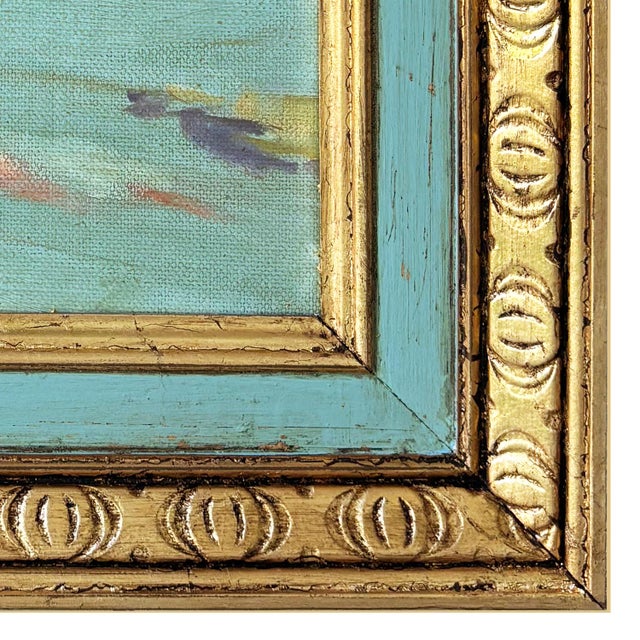 2020s Contemporary Soft "Petals" Oil Painting in Vintage Frame For Sale - Image 5 of 6