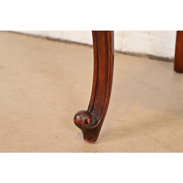 Romweber Antique French Provincial Louis XV Carved Walnut Side Chairs or Dining Chairs, Pair For Sale - Image 9 of 13