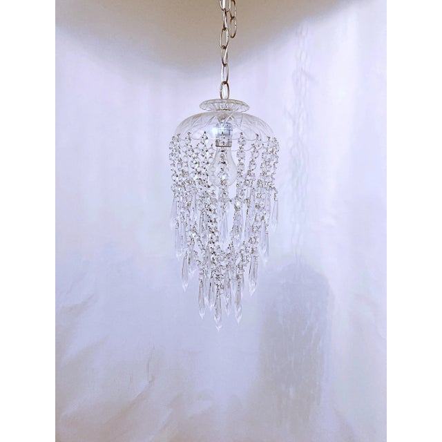Vintage 1960s Parachute Chandelier With Hand Cut Glass Dome For Sale In New York - Image 6 of 6