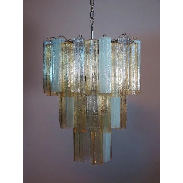 Murano Glass Tube Chandelier from Venini, 1980s For Sale - Image 4 of 13