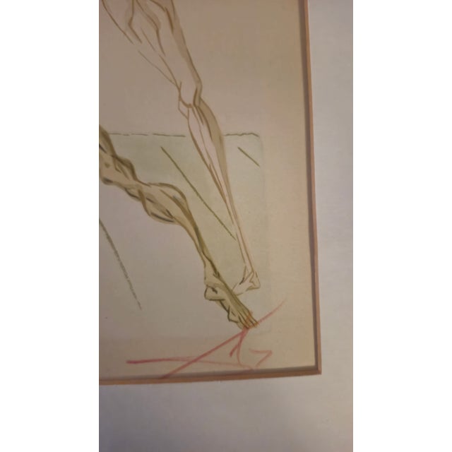 Surrealism 1960s Framed and Matted Salvador Dalí's Divine Comedy Woodcut For Sale - Image 3 of 5
