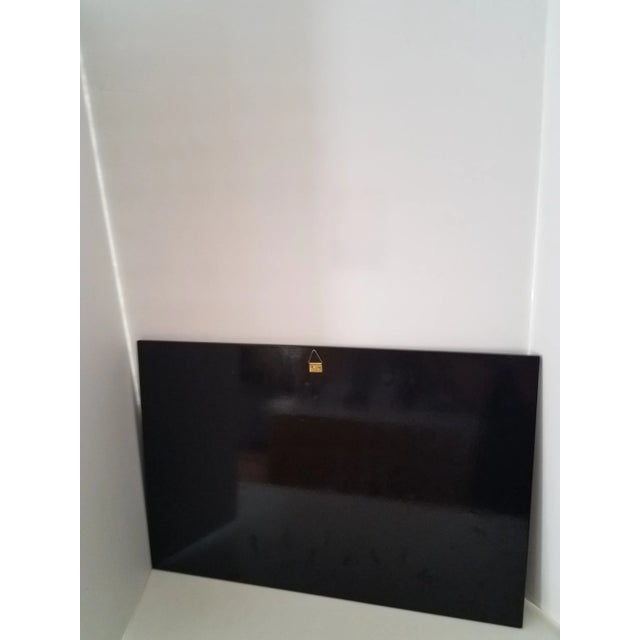 1980s Asian Black Lacquer and Mother of Pearl Signed Wood Wall Hanging. For Sale In Phoenix - Image 6 of 8
