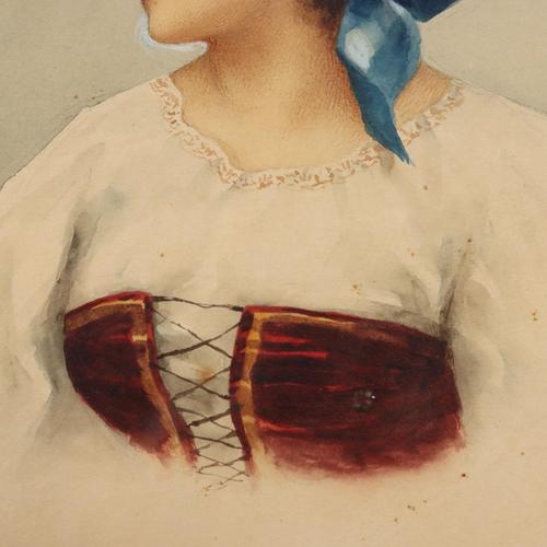 Vincenzo Migliaro, Portrait, Watercolor For Sale - Image 5 of 10