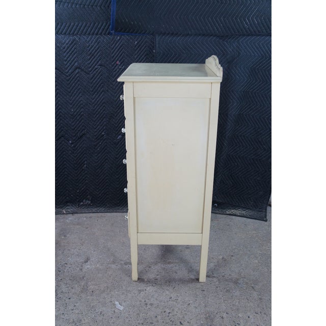Vintage French Provincial White Painted Lingerie Chest Semainier Dresser Chic 45" For Sale - Image 9 of 12