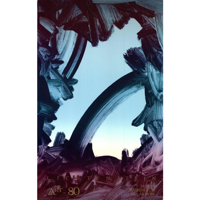 1970s 1979 Gary Lichtenstein 'Art 80 Washington DC' Abstract Turquoise,Purple,Blue,Multicolor,Green Offset Lithograph For Sale - Image 5 of 5