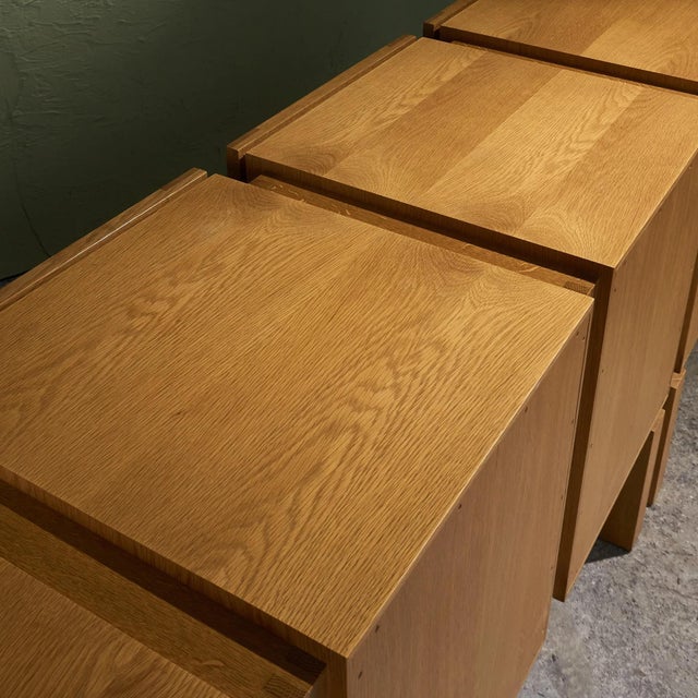 Brutalist Sideboard with Geometric Details in Oak, France For Sale - Image 15 of 17
