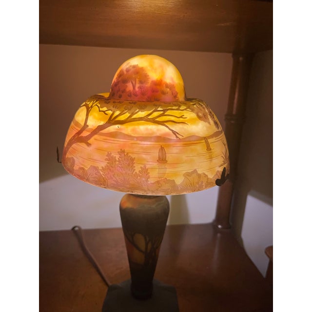 Antique 19th Century French Daum Nancy Table Lamp For Sale - Image 6 of 12