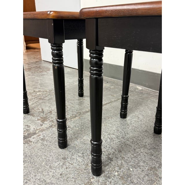 Brown Two-Tone Side Tables, Vintage Pair For Sale - Image 8 of 12