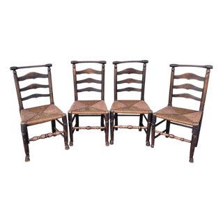 Set of Four 19Thc Ladder Back Chairs For Sale