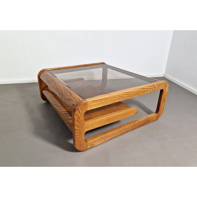 Vintage Coffee Table in Oak by Lou Hodges, 1970s For Sale - Image 13 of 13