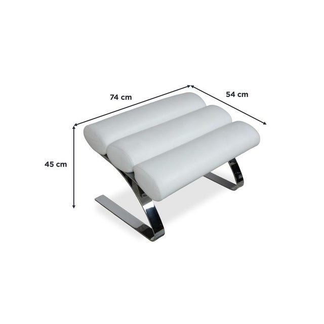 Modern Set of Sinus Lounge Chair and Ottoman in White Leather and Chrome from Cor For Sale - Image 3 of 18