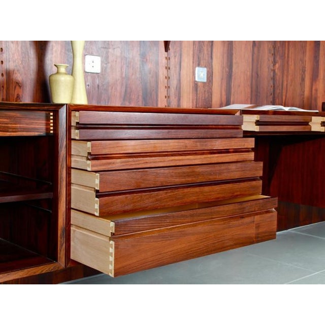 Brown Rosewood Wall Shelving Unit by Poul Cadovious for Cado, 1960s For Sale - Image 8 of 18