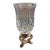 Godinger Sillver Plate Candlestick With Crystal Hurricane Shade For Sale