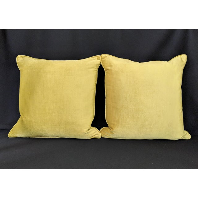 Custom Chartreuse Velvet Pillows a Pair Chairish