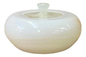 Chinese White Marble Color Stone Carved Bowl Shape Display