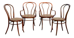 Large Slender Bentwood Dining Set by Thonet - Set of 4