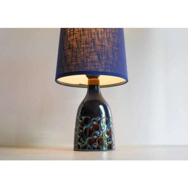 Mid-Century Modern Pottery Table Lamp with Candy Glazing from Söholm, Denmark., 1960s For Sale - Image 6 of 13