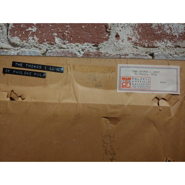 Pauline Polk -Still Life of Red & Yellow Flowers in a Blue Vase- Painting For Sale - Image 9 of 11