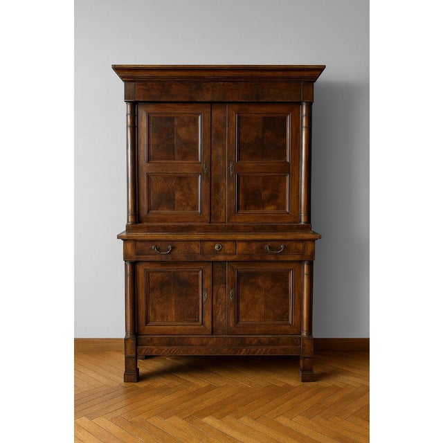 Empire Two-Piece Walnut Sideboard For Sale - Image 5 of 5