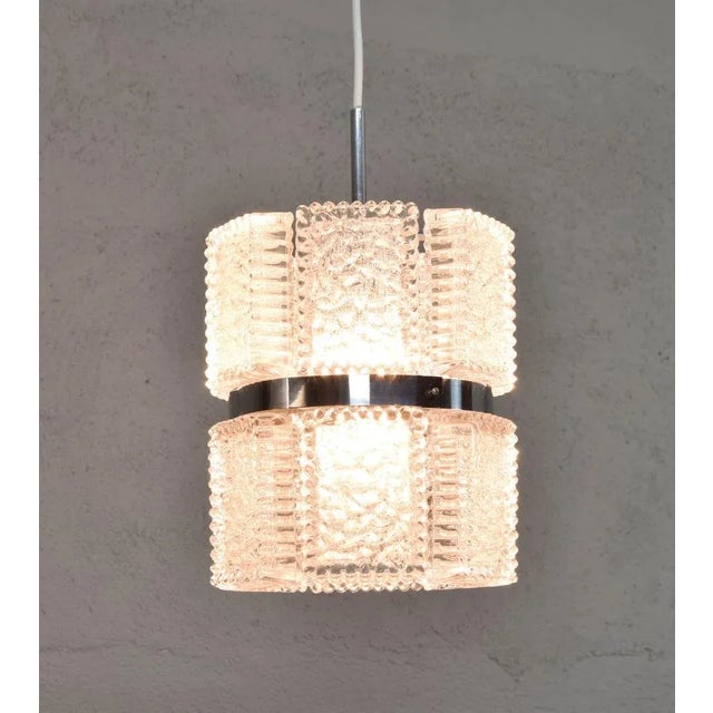Mid-Century Modern Textured Crystal Chandelier from Kaiser Leuchten, Germany, 1960 For Sale - Image 4 of 9