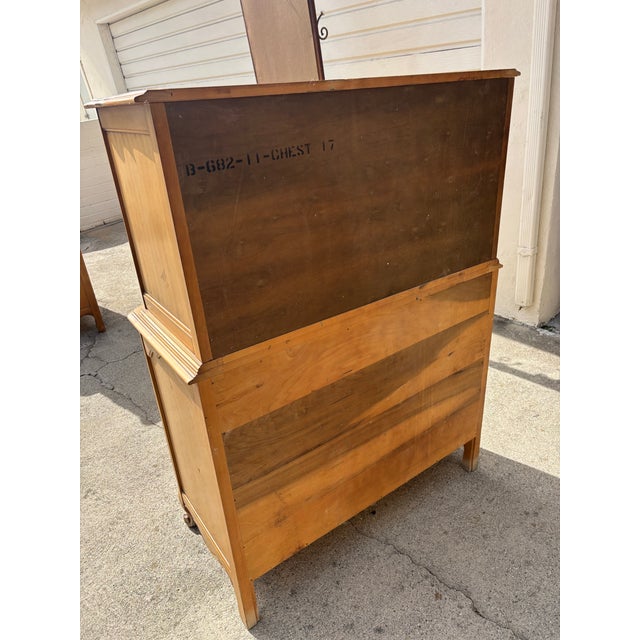 Vintage French Provincial Tall Boy Dresser / Chest of Drawers For Sale - Image 11 of 11