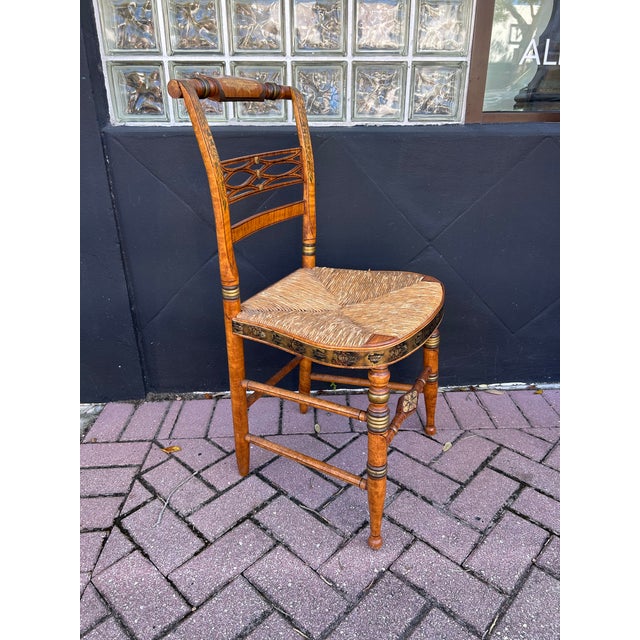 Set of Eight Antique Hitchcock Style Dining Chairs. For Sale - Image 10 of 12