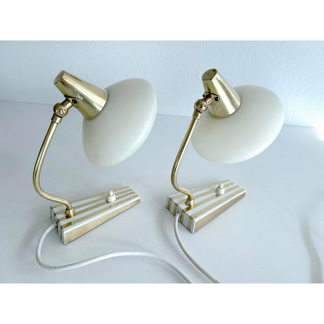 Mid-Century Modern Vintage Bedside Table Lamps, 1950s, Set of 2 For Sale - Image 3 of 18