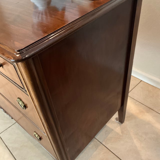 1910s Early 20th Century Mahogany Dresser With Mirror 2 For Sale - Image 5 of 12