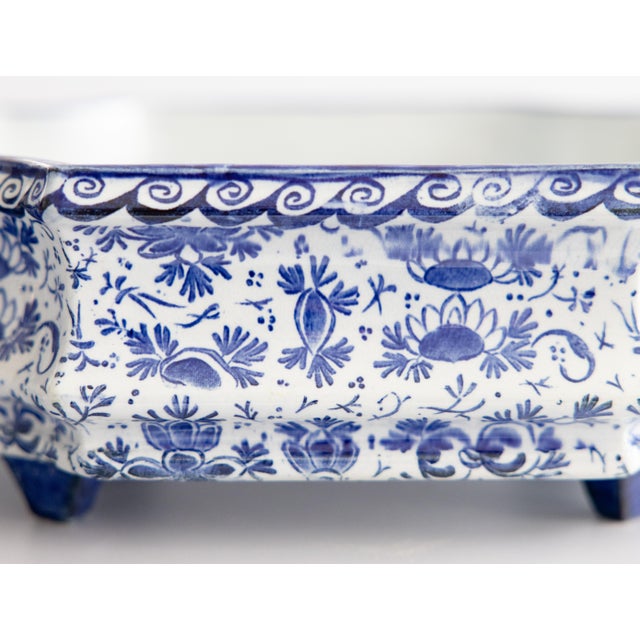 Blue 19th Century French Faience Creil Et Montereau Lion Jardiniere Cachepot Centerpiece For Sale - Image 8 of 13