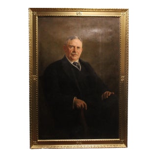 Listed German Artist Fedor Encke (1851-1936) Antique 1913 Oil Painting Portrait For Sale
