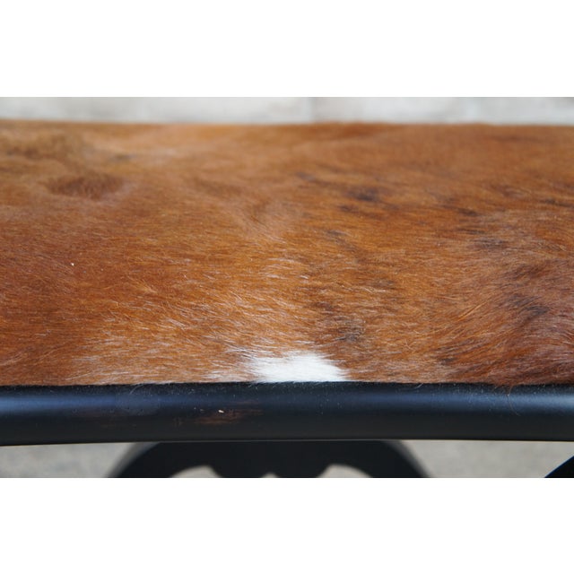 Henredon Celerie Kemble French Empire Curule Cowhide Stools Ottomans Benches- Set of 2 For Sale - Image 12 of 12
