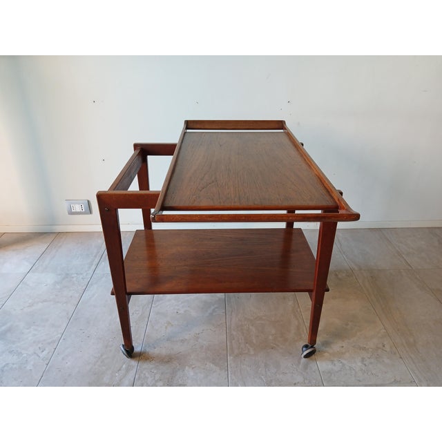 Wood Vintage Danish Trolley with Removable Tray from Soborg Mobler, 1960s For Sale - Image 7 of 13