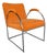 Milo Baughman Mid Century Chrome and Orange Velvet For Sale
