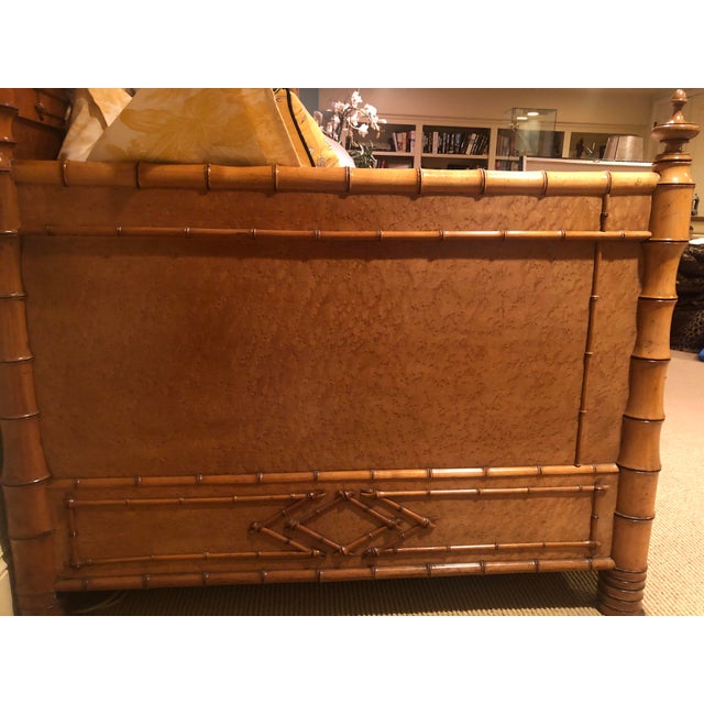 Early 20th Century Antique Reimagined 2 Colonial Style Twin Beds to Trundle Bed, Bamboo and Cane For Sale - Image 5 of 11