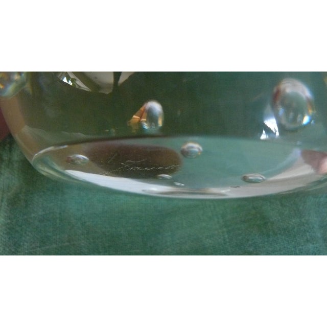 Modern Signed Licio Zanetti Murano Glass Egg/Paper Weight For Sale - Image 3 of 7